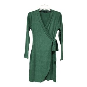 Shein Wrap Dress With Ribbing and Side Tie